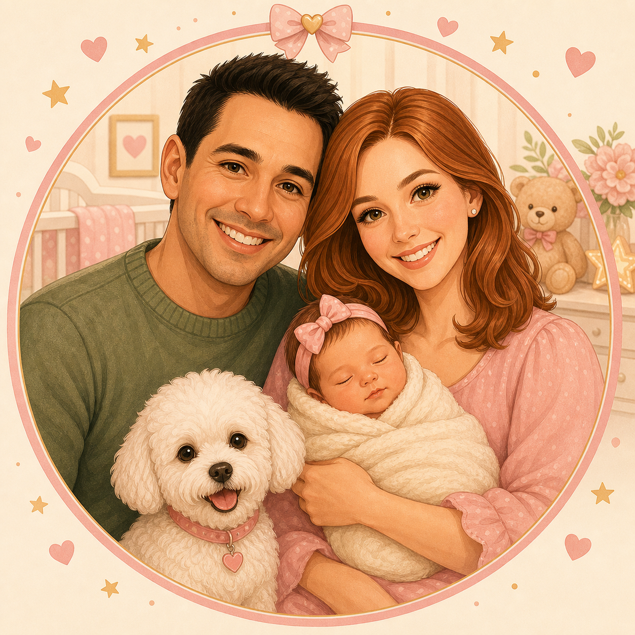 Matching square profile image sample for the Baby Juno family announcement