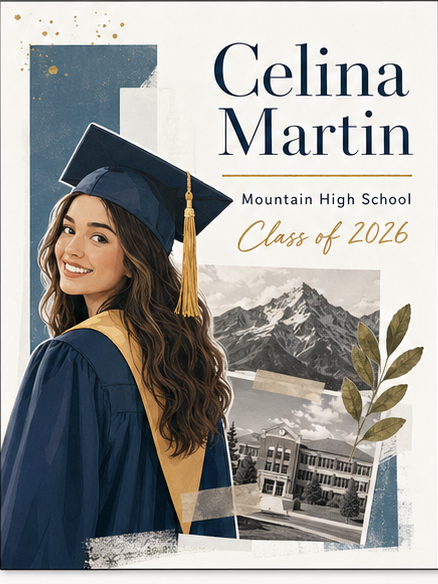 Clean Editorial Collage graduation poster sample