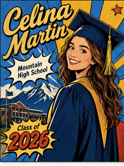Pop Art graduation poster sample