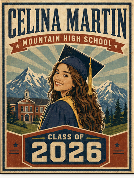 Retro Poster graduation poster sample