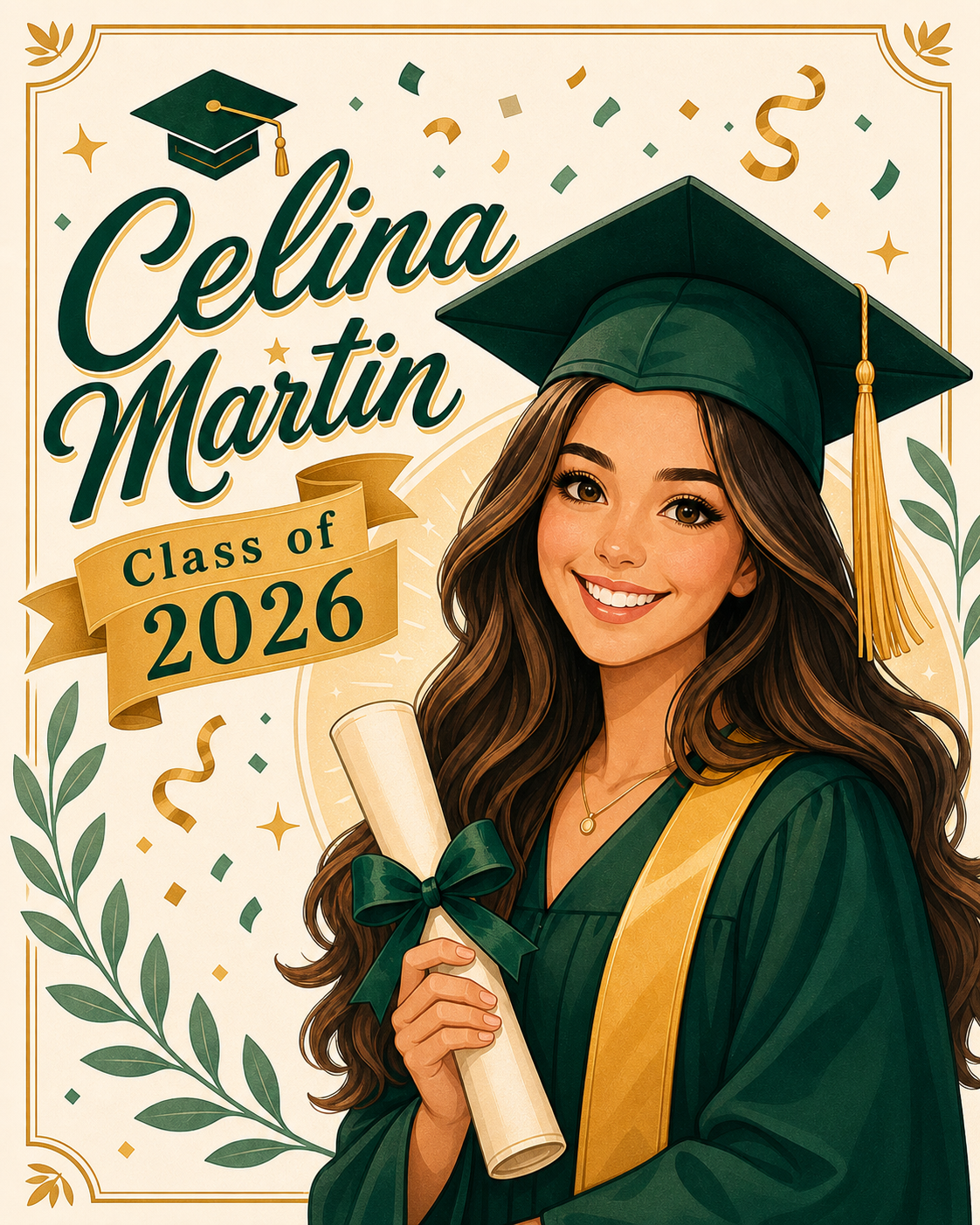 Matching social sharing image sample for Celina Martin graduation