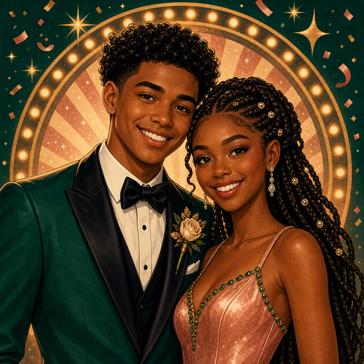 Matching square profile image sample for Maya and Jordan prom